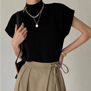 BRAND NEW Leisurely Solid Pullover Sweater Vest, Black Size S